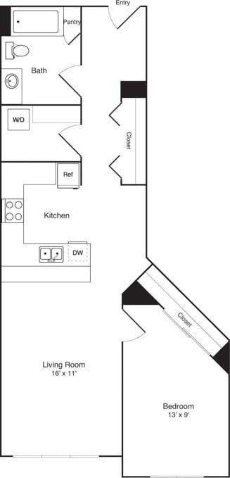 Floor plan layout diagram for A14